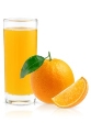 Стакан апельсинового сока на белом фоне с вырезкой | Премиум Фото